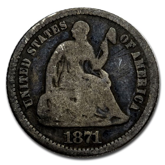 1871 Liberty Seated Half Dime Good 1871 Liberty Seated Half Dime Good
